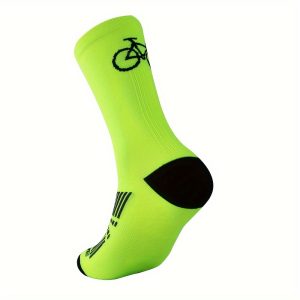 1pair Moisture-Wicking Cycling & Hiking Socks - Breathable Medium Tube Socks for Outdoor Sports