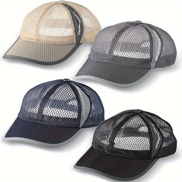 4pcs Quick Dry Baseball Cap, Adjustable Mesh Lightweight Hat For Running Sport, Ideal choice for Gifts