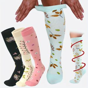 1 Pair/3 Pairs Of Women's Comfortable And Breathable Sports Compression Socks, Elastic Sweat-absorbing Knee-high Socks, Suitable For Running, Cycling, Travel And Outdoor Sports