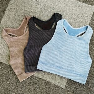 3-pack 3-Pack Seamless Breathable Sleeveless Workout Crop Tops for Women - Classic Solids, Moisture-Wicking Comfort